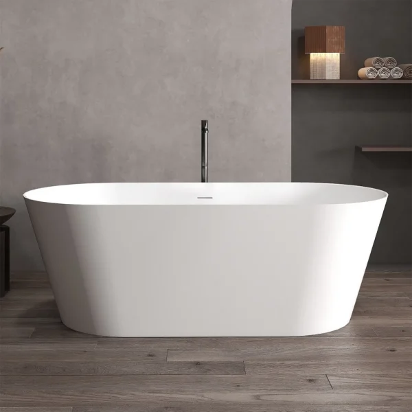 Ванна из литьевого мрамора Abber Stein AS9605 170x80 см, отдельностоящая, белый матовый