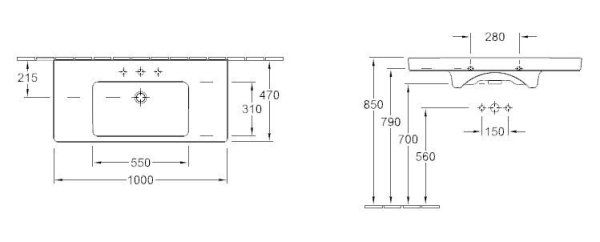 Мебель для ванной Villeroy & Boch Subway 2.0 100 дуб графитовый