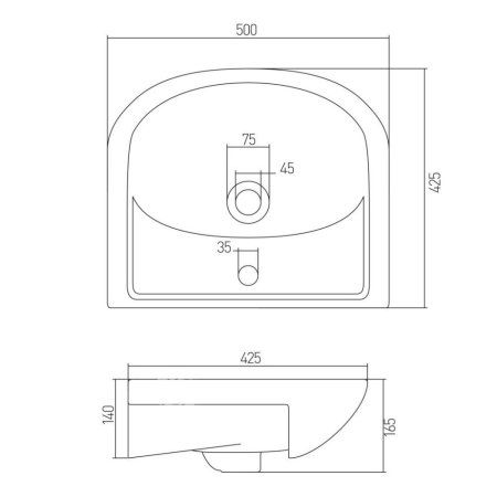Раковина Aquaton Акватоп 1WH110171 50