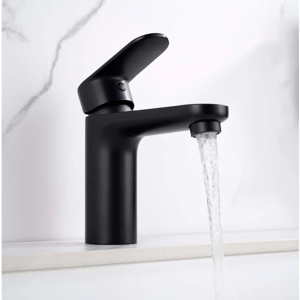 Смеситель для раковины Aquatek Ника AQ1812MB с гигиеническим душем, без донного клапана, черный матовый