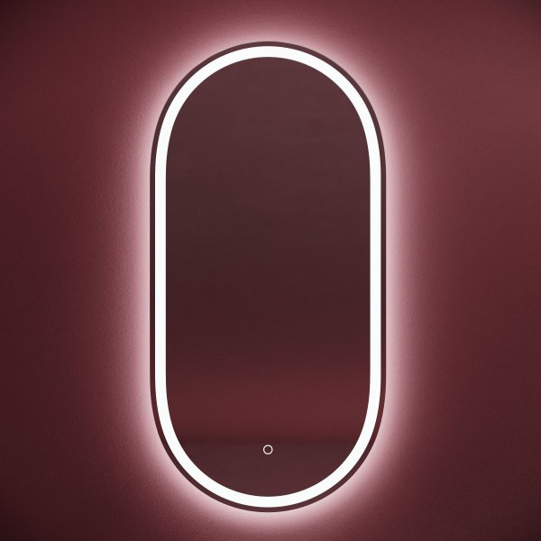 Зеркало для ванной комнаты SANCOS Oval, фронтальная подсветка 450х900 с сенсорным управлением на прикосновение,  OV45F