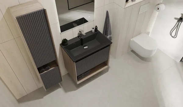 Пенал Jorno Tossony Toss.04.140/P/DS-A/JR подвесной L/R, дуб самдал/антрацит матовый