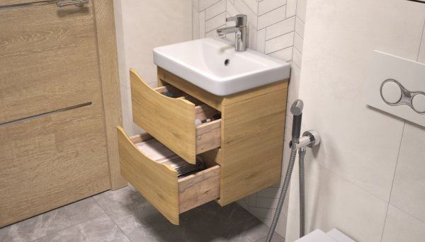 Тумба под раковину Velvex Clay 500-0-2 (9595) навесная (370)