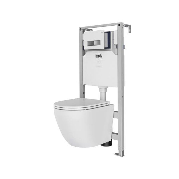 Комплект 3в1: подвесной унитаз, инсталляция и клавиша смыва, IDDIS, BASQNU2i73