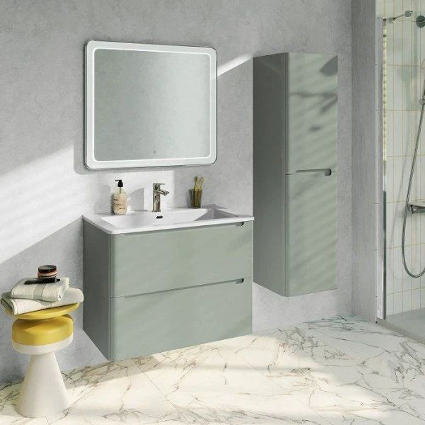 Тумба с раковиной IDDIS Edifice 80 подвесная фисташково-серая (EDDNI8XG0GXL0iBV95HVK)