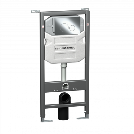 Инсталляция Ceramica Nova Envision/Round CN1001CH с кнопкой смыва, хром