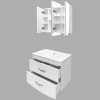 Тумба-умывальник COMFORTY "Лаура-75-2" подвесная белый глянец с раковиной "Quadro 75"