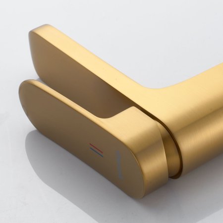 Смеситель для ванны однорычажный с гайкой Shevanik S4501G, Золотой сатин