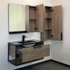 Тумба-умывальник COMFORTY "Бонн-90" дуб темный с  раковиной COMFORTY 90E черная матовая