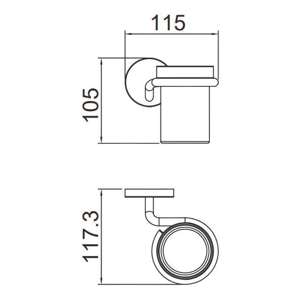 Стакан для ванной настенный Gappo G3KO07JC06KI-9QT, оружейная сталь