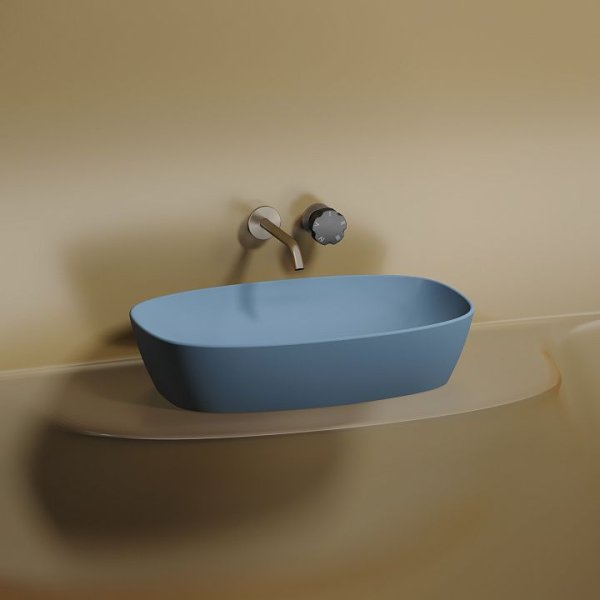 Раковина накладная Ceramica Nova Element CN6049ML 60x38x13.8 голубой матовый