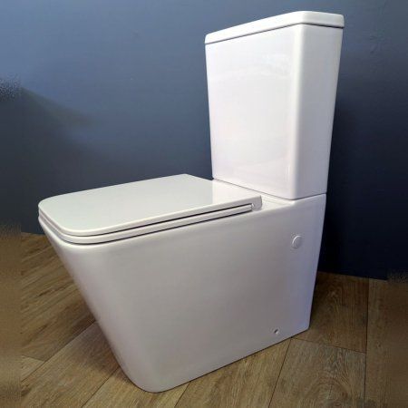 Унитаз напольный безободковый Teymi Helmi, сиденье микролифт T40308