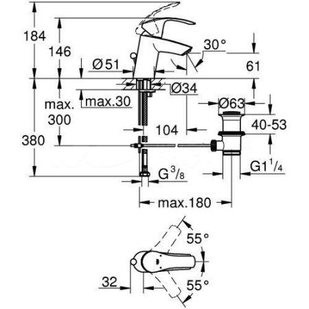Смеситель Grohe Eurosmart 23788002 хром