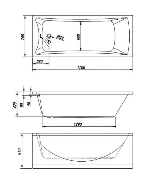 Акриловая ванна Kolpa San Arianna 170х70