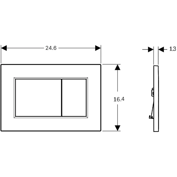 Кнопка смыва Geberit Sigma 01 115.660.DW.1 для инсталляции, черный глянец