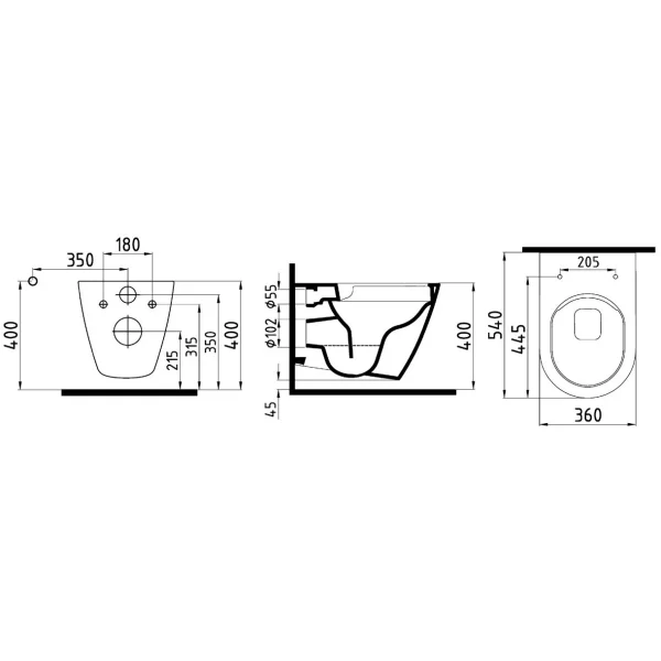Унитаз подвесной beWash Alesta ALKA054H1VE0W5SZ0 безободковый, с функцией биде, торнадо, с сиденьем микролифт, белый