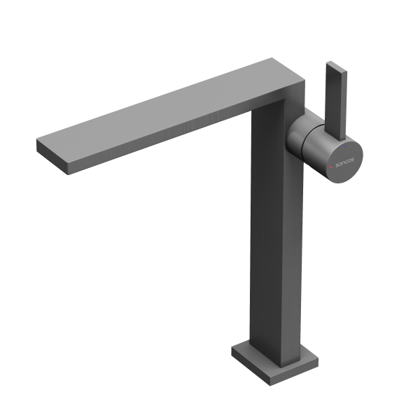 Смеситель для раковины высокий SANCOS Linn, вороненая сталь,  SC9020GG