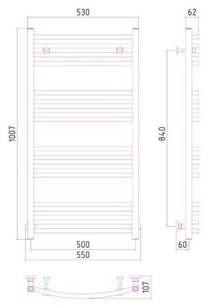 Полотенцесушитель водяной Сунержа Аркус 1000х500 хром