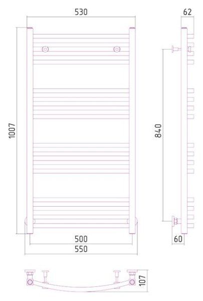 Полотенцесушитель водяной Сунержа Аркус 1000х500 хром