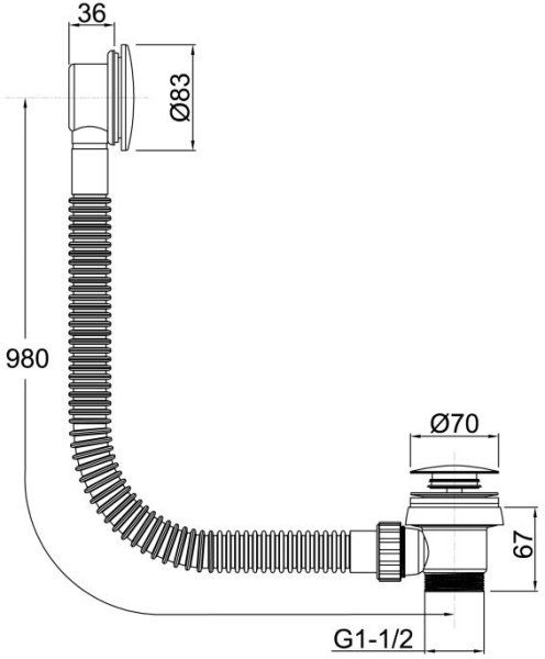 Слив-перелив для ванны Allen Brau Priority 5.31027-MG графит браш