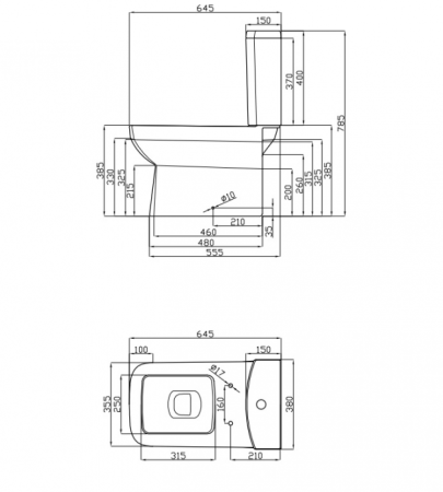Унитаз компакт DELLA Quattro Wood (024) версаче.черный (DE51109002411)