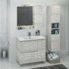 Тумба-умывальник COMFORTY "Верона-90" дуб белый с раковиной Quadro 90