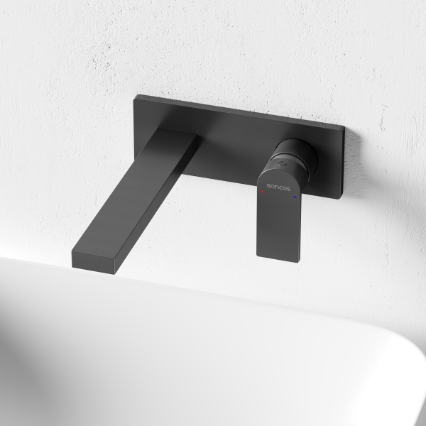 Смеситель для раковины SANCOS Studio c внутренней частью, вороненая сталь,  SC9017GG