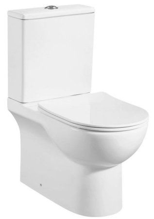 Унитаз - компакт напольный AZARIO Ambra 645x370x815, безободковый в комплекте сиденьем микролифт (AZ-848)