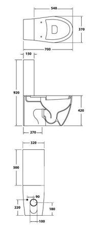 Унитаз-компакт Hidra Ceramica Loft белый