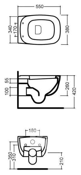 Унитаз подвесной Hidra Ceramica Dial белый с черным