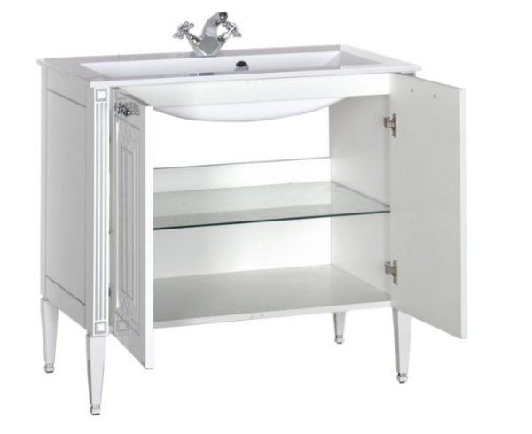 Тумба для комплекта Aquanet Паола 00181762 90 белая, серебро