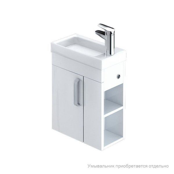 Тумба подвесная, 40 см, полки справа, белая, TORR, IDDIS, TOR40WRi95. Подходит умывальник 0014000U28