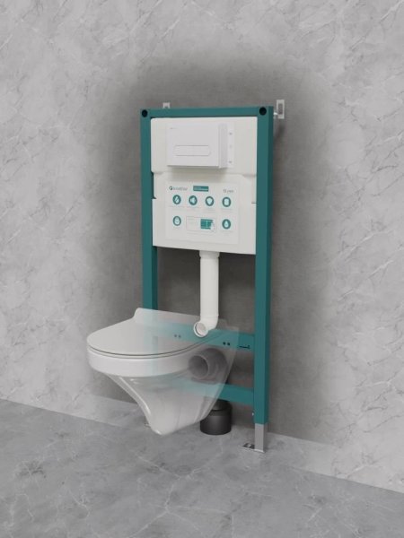 Инсталляция для подвесного унитаза Knotlor ISWC502FG, бирюзовый