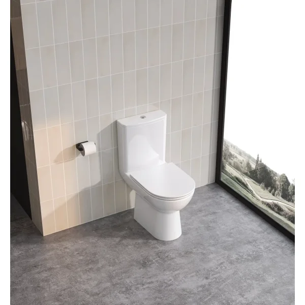 Унитаз-компакт Jacob Delafon Stil E38566-00 безободковый, с сиденьем микролифт, белый