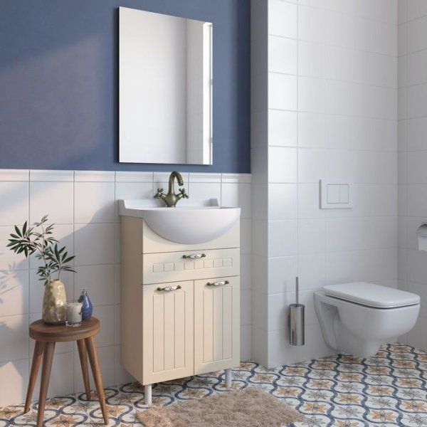 Тумба с раковиной IDDIS Kantri KABTN5HS0WKT3iWK95DNK бежевый