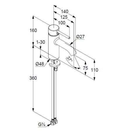 Смеситель для раковины Kludi BOZZ 38272N076 брашированное золото