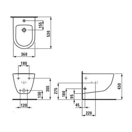 Биде подвесное Laufen Pro 8.3095.2.000.302.1
