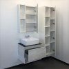 Тумба-умывальник COMFORTY "Прага-60" дуб белый с антрацитовой столешницей, с раковиной COMFORTY PZ-6068