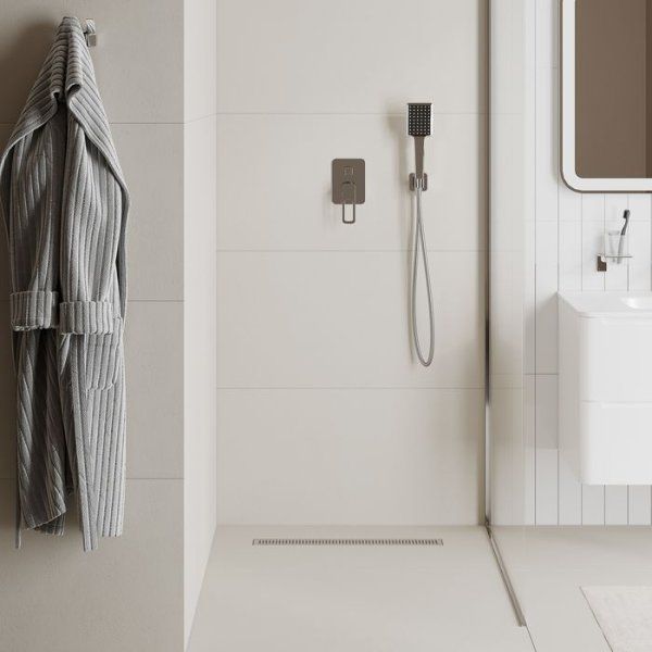 Лоток душевой, сифон 360, комбинированный затвор, перфорированная решетка, 600мм, хром, IDDIS, 975B6SB20DZ