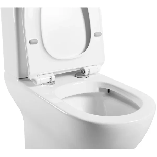 Унитаз-компакт Agger AT03000 безободковый, с сиденьем микролифт, белый глянец