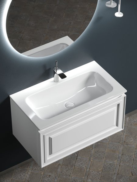 Тумба подвесная SANCOS Very 790х445х406, c одним  ящиком оснащенным доводчиками, Bianco , VR80W