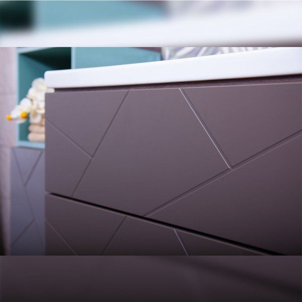 Тумба с раковиной и нишей Бриклаер КРИСТАЛЛ 80, графит/муссон