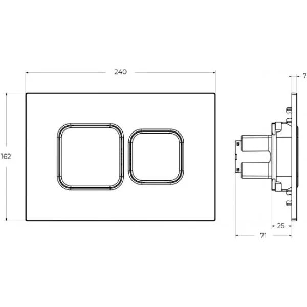 Кнопка смыва Cezares Pneumatic PN2-BTN-01 для инсталляции, хром