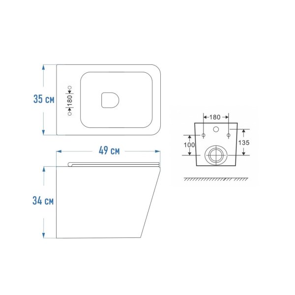 Унитаз подвесной Maretti Umbria безободковый с микролифтом, UM10PBM08-844, белый