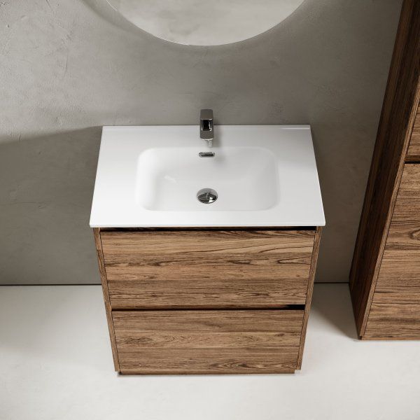 Тумба под раковину SANCOS Libra Floor напольная, 690х450х840, c двумя ящиками оснащенными доводчиками, дуб чарльстон,  LB70FECH