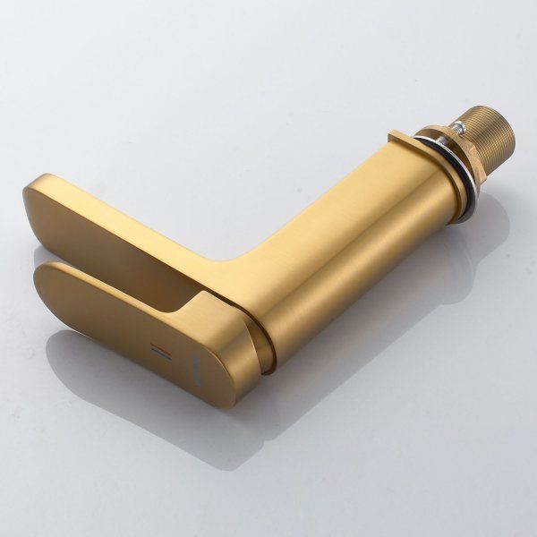 Смеситель для ванны однорычажный с гайкой Shevanik S4501G, Золотой сатин