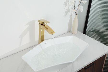 Смеситель для раковины высокий Gappo G1007-32, золото