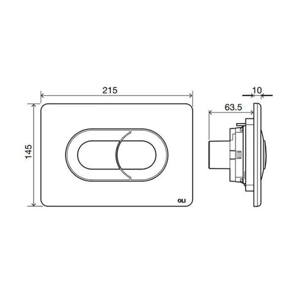Кнопка смыва Oli 21.5х7.3х14.5 для инсталляции, пластик, цвет Белый (CG12000021126)