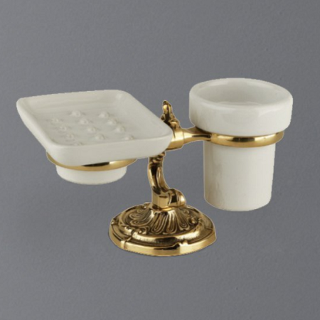 Стакан и мыльница  Art&Max Barocco AM-1789-Br настольные бронза