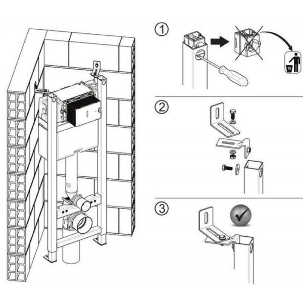 Система инсталляции OLI 120 Quadra Total Black mechanic 886667 для подвесного унитаза